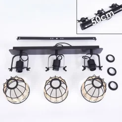 Lampes Vintages & Rétros-hofstein Plafonnier Recinto Bois foncé, Noir, 3 lumières