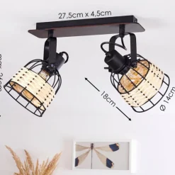 hofstein Plafonnier Recinto Noir, 2 lumières