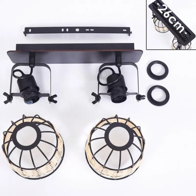 hofstein Plafonnier Recinto Noir, 2 lumières