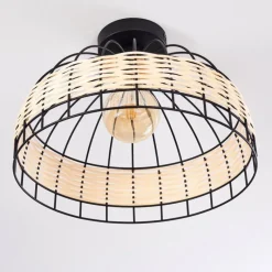 Style Boho-Chic-hofstein Plafonnier Recinto Noir, 1 lumière