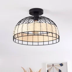 Style Boho-Chic-hofstein Plafonnier Recinto Noir, 1 lumière