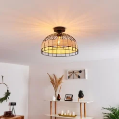 Style Boho-Chic-hofstein Plafonnier Recinto Noir, 1 lumière