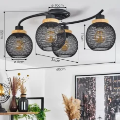 Lampes À Boules-hofstein Plafonnier Reiden Noir, 4 lumières