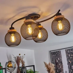 Lampes À Boules-hofstein Plafonnier Reiden Noir, 4 lumières