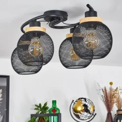 Lampes À Boules-hofstein Plafonnier Reiden Noir, 4 lumières