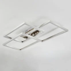 hofstein Plafonnier Relous LED Acier inoxydable, 3 lumières, Télécommandes, Changeur de couleurs