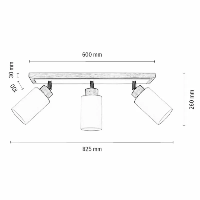 Lampes En Bois-hofstein Plafonnier Represita Bois clair, 3 lumières