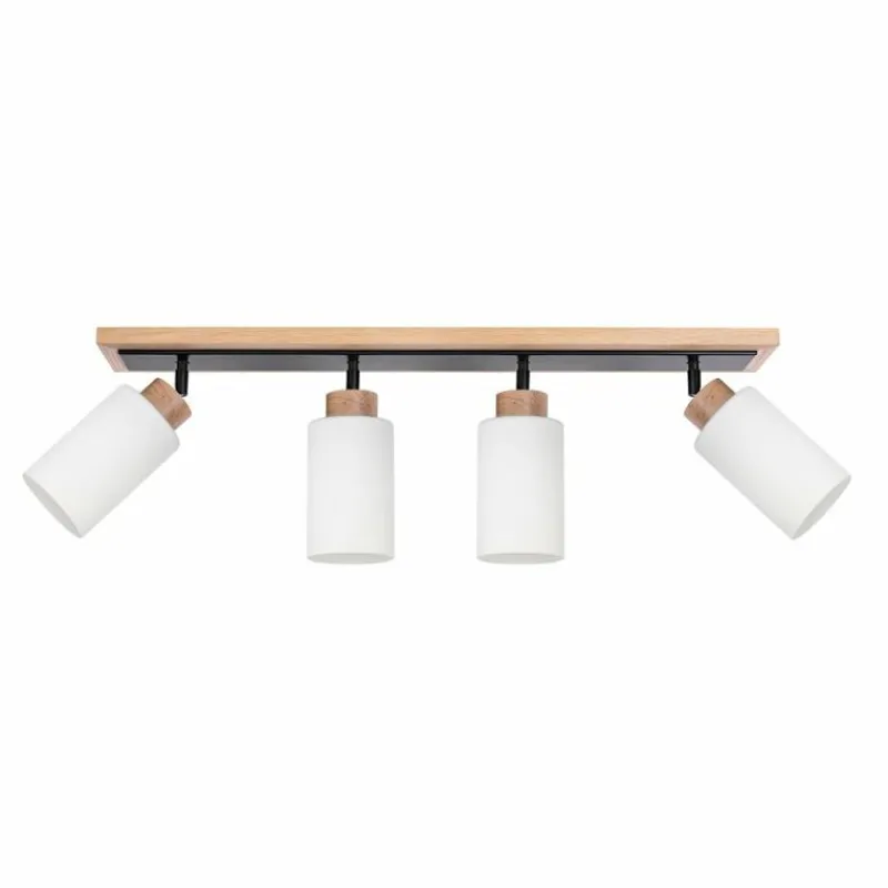 Lampes En Bois-hofstein Plafonnier Represita Bois clair, 4 lumières