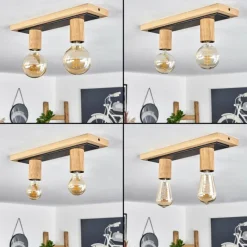 Luminaires Scandinaves-hofstein Plafonnier Represita Brun, Noir, 2 lumières