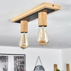 Luminaires Scandinaves-hofstein Plafonnier Represita Brun, Noir, 2 lumières