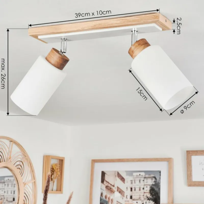 hofstein Plafonnier Represita Écru, Blanc, 2 lumières