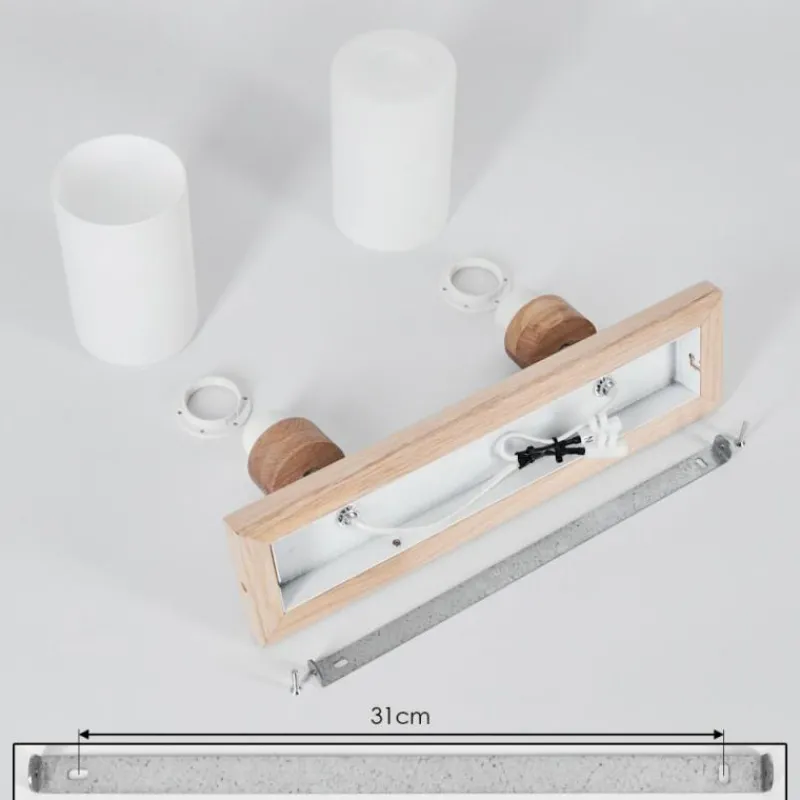 hofstein Plafonnier Represita Écru, Blanc, 2 lumières