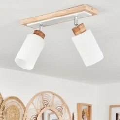 hofstein Plafonnier Represita Écru, Blanc, 2 lumières