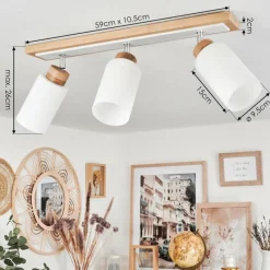 Luminaires Scandinaves-hofstein Plafonnier Represita Écru, Blanc, 3 lumières