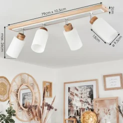 Luminaires Scandinaves-hofstein Plafonnier Represita Écru, Blanc, 4 lumières