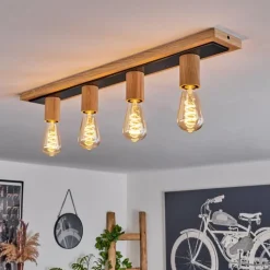 Luminaires Scandinaves-hofstein Plafonnier Represita Écru, Noir, 4 lumières