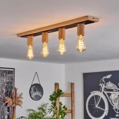 Luminaires Scandinaves-hofstein Plafonnier Represita Écru, Noir, 4 lumières