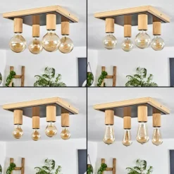 Luminaires Scandinaves-hofstein Plafonnier Represita Écru, Noir, 4 lumières