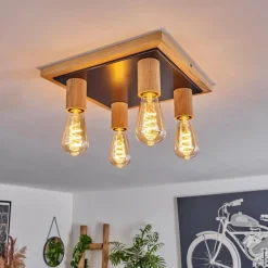 Luminaires Scandinaves-hofstein Plafonnier Represita Écru, Noir, 4 lumières