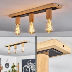 Luminaires Scandinaves-hofstein Plafonnier Represita Écru, Noir, 3 lumières