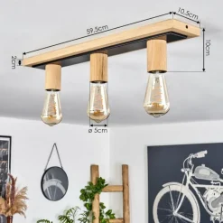 Luminaires Scandinaves-hofstein Plafonnier Represita Écru, Noir, 3 lumières