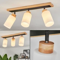 Luminaires Scandinaves-hofstein Plafonnier Represita Noir, 3 lumières