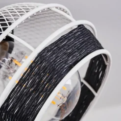 Style Boho-Chic-hofstein Plafonnier Revsbotn Chrome, Noir, 2 lumières