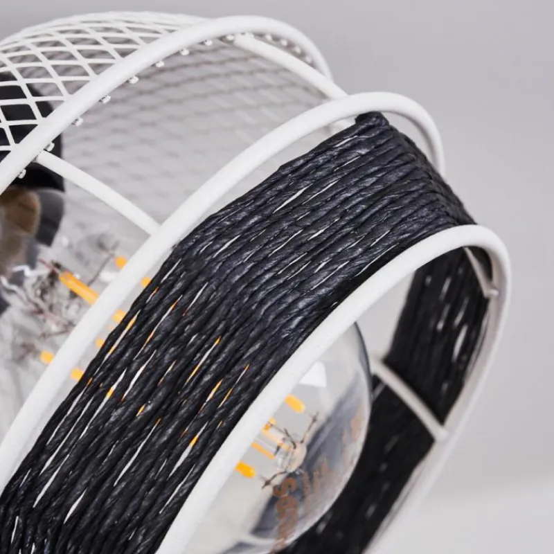 Style Boho-Chic-hofstein Plafonnier Revsbotn Chrome, Noir, 2 lumières