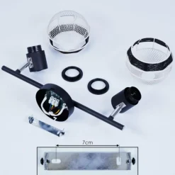 Style Boho-Chic-hofstein Plafonnier Revsbotn Chrome, Noir, 2 lumières