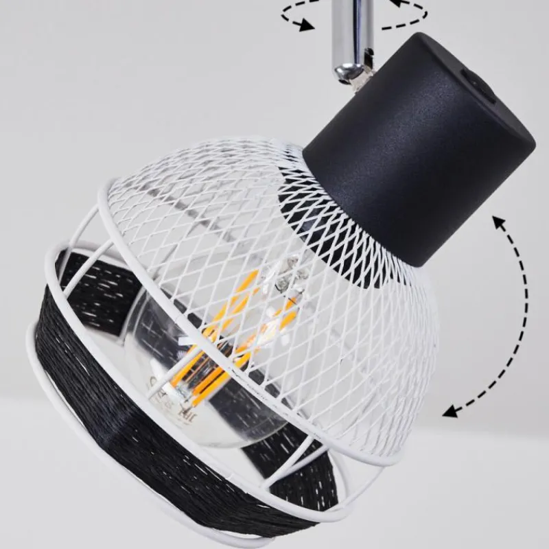 Style Boho-Chic-hofstein Plafonnier Revsbotn Chrome, Noir, 2 lumières