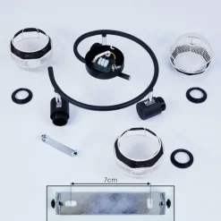 Style Boho-Chic-hofstein Plafonnier Revsbotn Chrome, Noir, 3 lumières