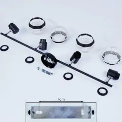 Style Boho-Chic-hofstein Plafonnier Revsbotn Chrome, Noir, 4 lumières