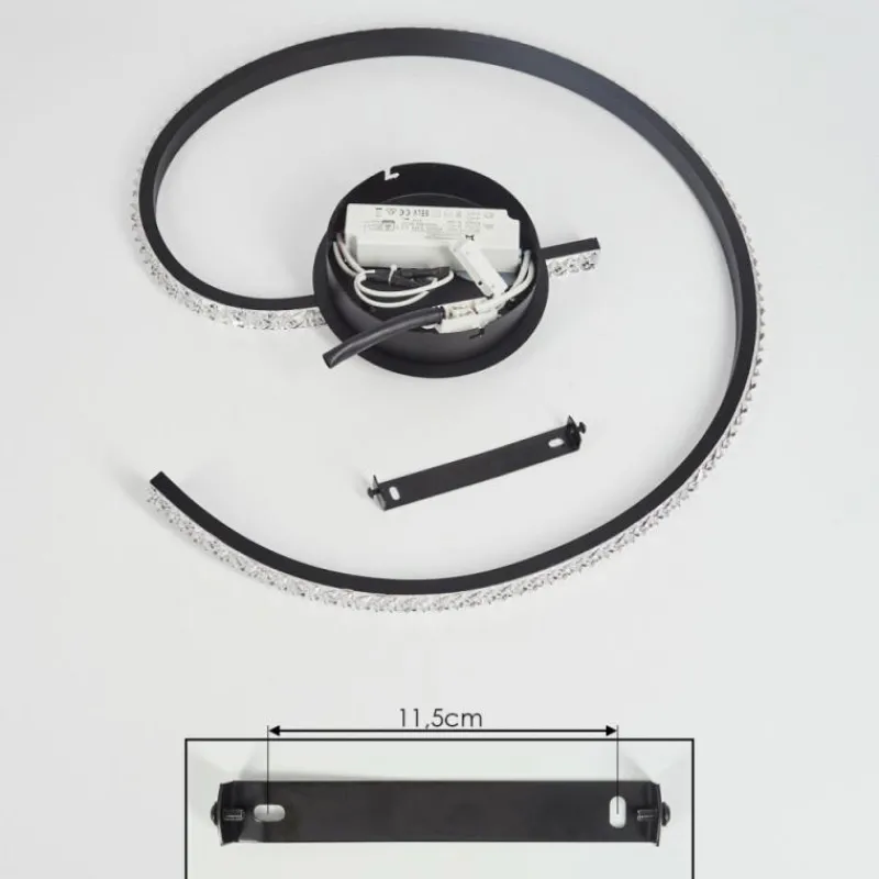 hofstein Plafonnier Rheinfelden LED Noir, 1 lumière