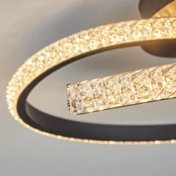 hofstein Plafonnier Rheinfelden LED Noir, 1 lumière