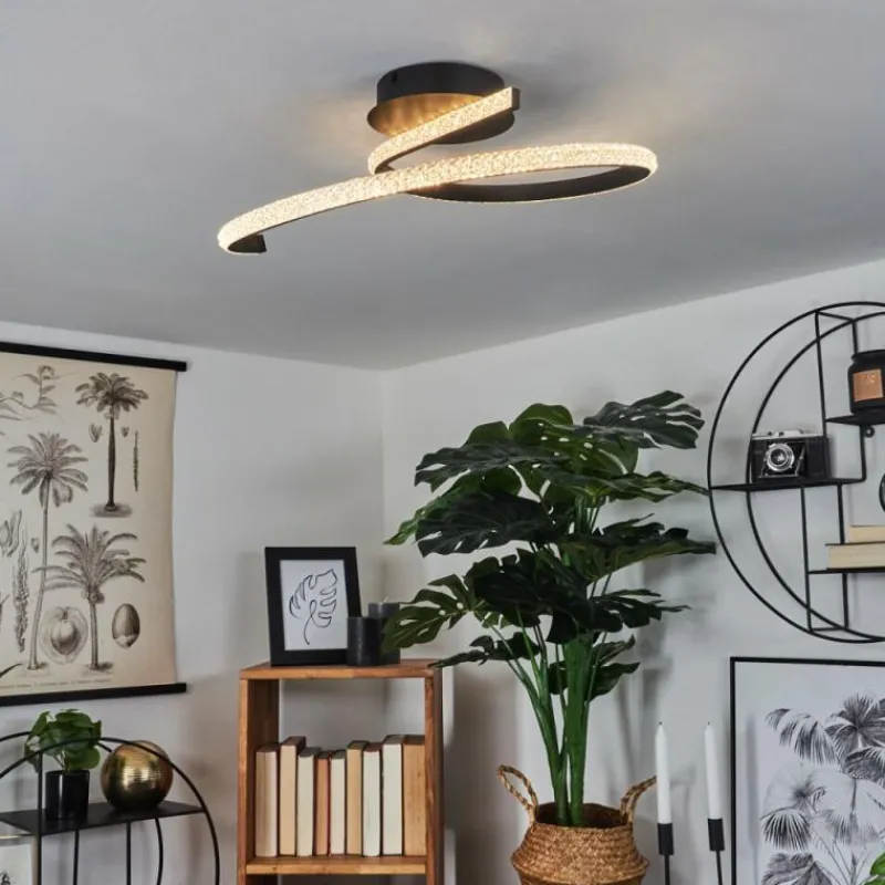 hofstein Plafonnier Rheinfelden LED Noir, 1 lumière