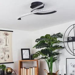 hofstein Plafonnier Rheinfelden LED Noir, 1 lumière