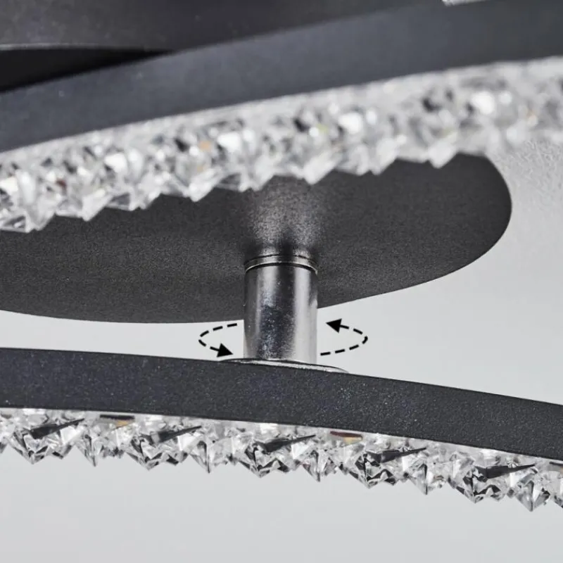 hofstein Plafonnier Rheinfelden LED Noir, 1 lumière