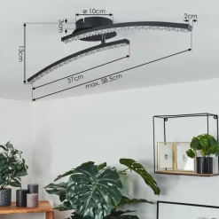 hofstein Plafonnier Rheinfelden LED Noir, 1 lumière