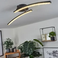 hofstein Plafonnier Rheinfelden LED Noir, 1 lumière