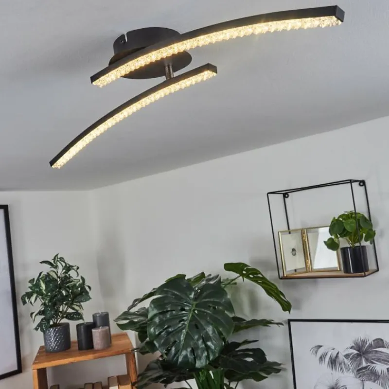 hofstein Plafonnier Rheinfelden LED Noir, 1 lumière