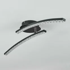 hofstein Plafonnier Rheinfelden LED Noir, 1 lumière