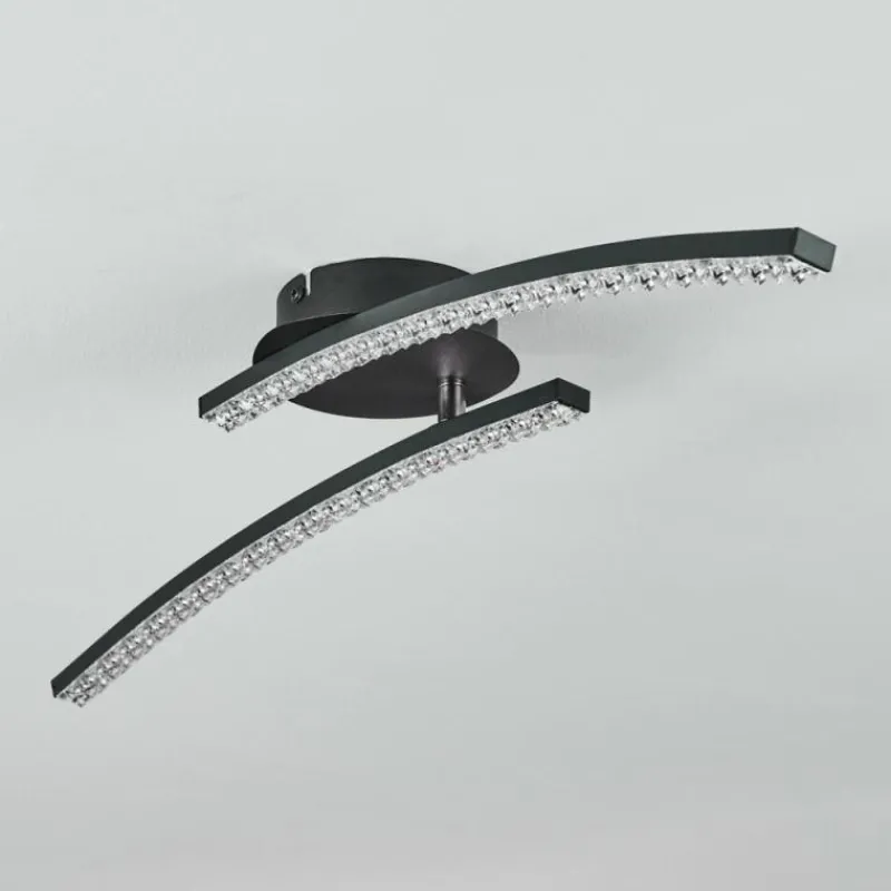 hofstein Plafonnier Rheinfelden LED Noir, 1 lumière