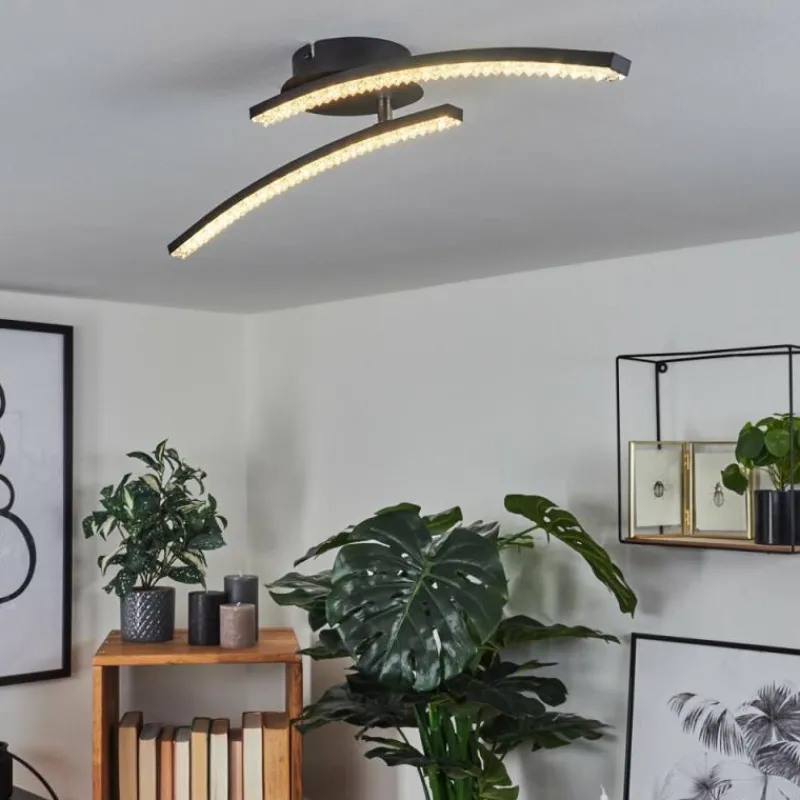 hofstein Plafonnier Rheinfelden LED Noir, 1 lumière