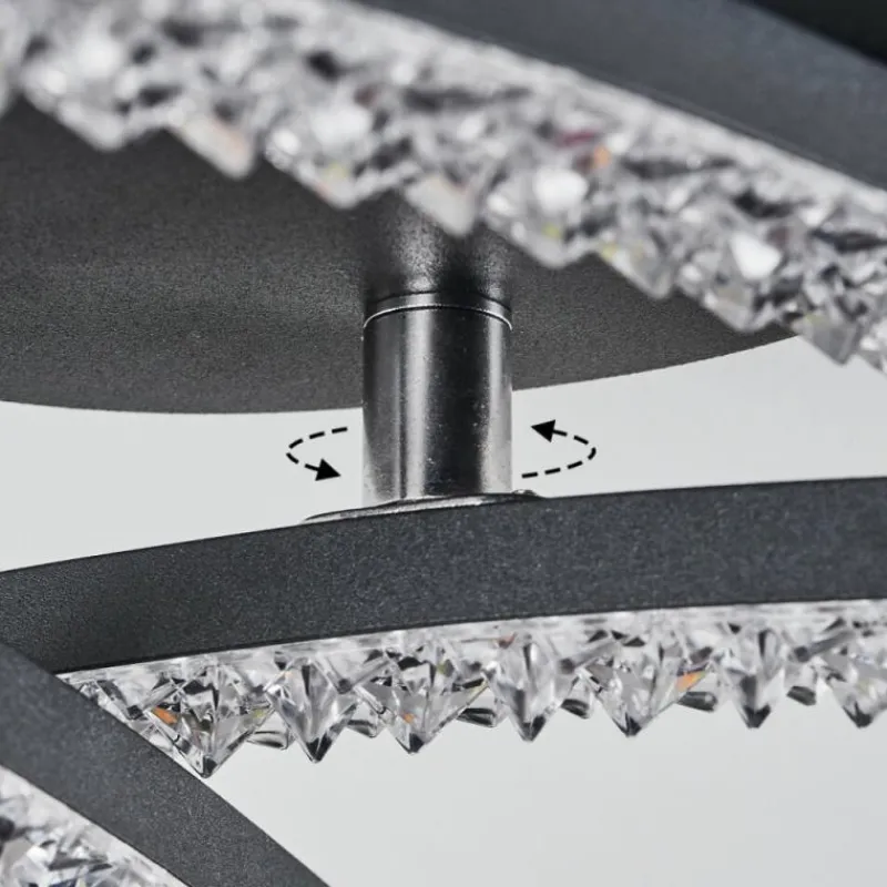 hofstein Plafonnier Rheinfelden LED Noir, 1 lumière