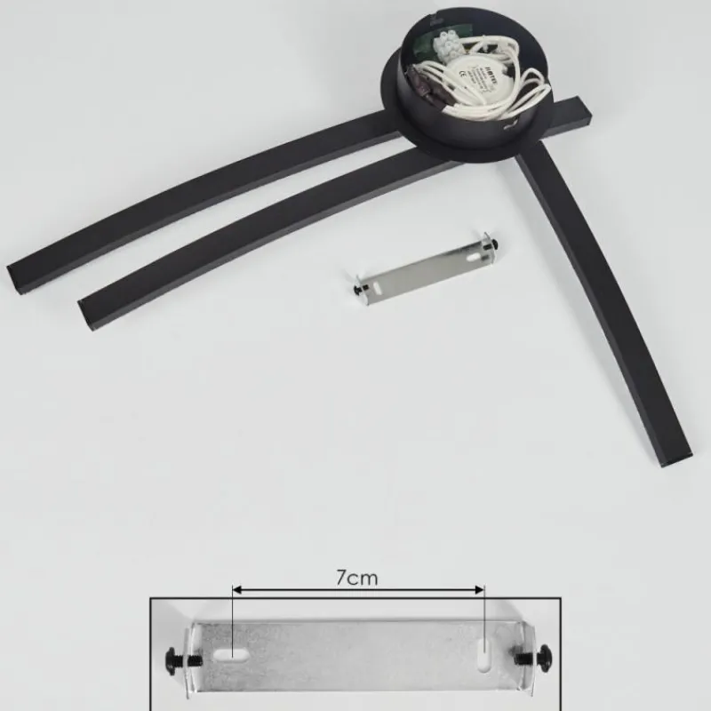 hofstein Plafonnier Rheinfelden LED Noir, 1 lumière