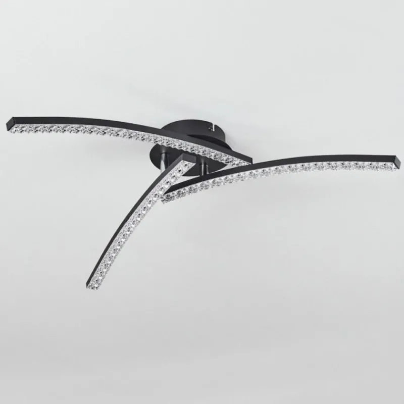 hofstein Plafonnier Rheinfelden LED Noir, 1 lumière