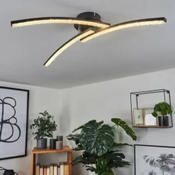 hofstein Plafonnier Rheinfelden LED Noir, 1 lumière