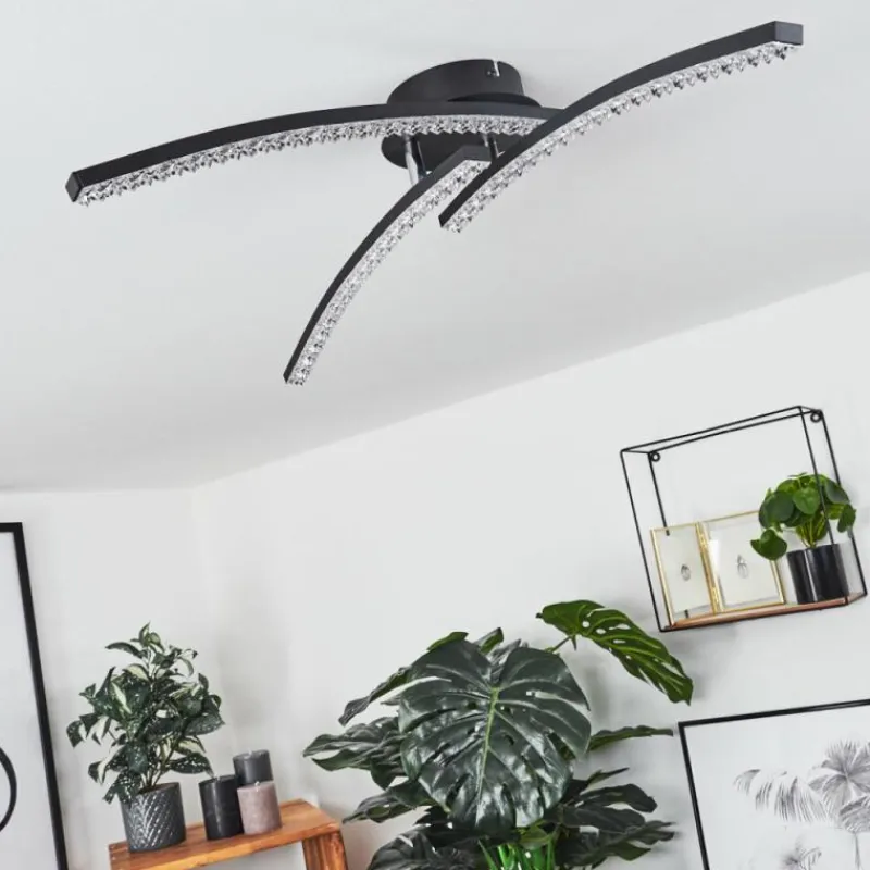 hofstein Plafonnier Rheinfelden LED Noir, 1 lumière