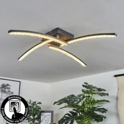 hofstein Plafonnier Rheinfelden LED Noir, 1 lumière