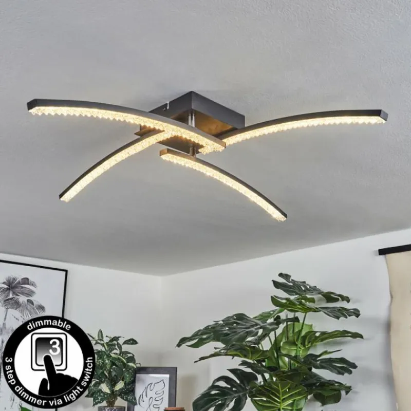 hofstein Plafonnier Rheinfelden LED Noir, 1 lumière